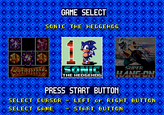 6-Pak title screen for Sega Genesis